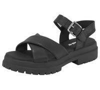 Timberland Womens London Vibe Cross Strap Sandal jet black 10 Wide Fit