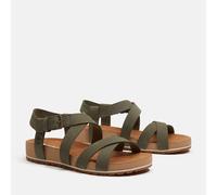 Sandale TIMBERLAND "MALIBU WAVES BACKSTRAP SANDAL", Damen, Gr. 39,5, dk grn nubuck, Leder, Schuhe Sandale, aus Leder (26732817-39,5) dk grn nubuck