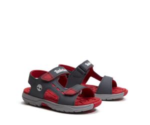 Sandale TIMBERLAND "MOSS JUMP BACKSTRAP SANDAL", Mädchen, Gr. 27, dunkelgrau, Leder, Schuhe Sandale, aus Leder (13645555-27) dunkelgrau