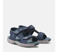 Sandale TIMBERLAND "MOSS JUMP BACKSTRAP SANDAL", Mädchen, Gr. 31, Synthetik, blau (dunkelblau), Leder, Schuhe Sandale, aus Leder (16474212-31) dunkelblau