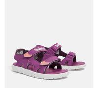 Sandale TIMBERLAND "Perkins Row 2 STRAP SANDAL", Gr. 35, lila (bright purpl), Synthetik, sportlich, Schuhe, mit Klettverschluss (39068043-35) bright purpl