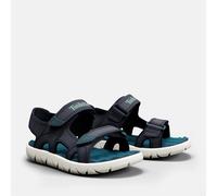 Sandale TIMBERLAND "PERKINS ROW BACKSTRAP SANDAL", Mädchen, Gr. 30 (12), blau (azur), Synthetik, Schuhe Sandale, mit Klettverschluß (89330713-30) azur