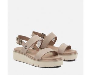 Sandale TIMBERLAND "SAFARI DAWN BACKSTRAP SANDAL", Damen, Gr. 41, taupe gray, Leder, Schuhe Sandale, aus Leder (56373147-41) taupe gray