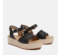 Sandale TIMBERLAND "SANTORINI SUN BACKSTRAP SANDAL", Damen, Gr. 39,5, schwarz (blk full gra), Leder, Schuhe Sandale (11620720-39,5) blk full gra