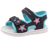 Sandale TOM TAILOR, Kinder, Gr. 34, navy, türkis, rosa, Lederimitat, Textil, Glitzer, Schuhe, Sommerschuh, Klettschuh, Freizeitschuh mit Kontrastbesätzen (19732156-34) navy, türkis, rosa
