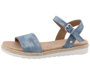 Sandale TOM TAILOR "Resa", Mädchen, Gr. 33, jeansblau, Lederimitat, Schuhe Sandale, Sommerschuh, Sandalette, Kinderschuh mit Glitzerdetails (63591046-33) jeansblau