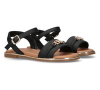 Sandale TOMMY HILFIGER, Mädchen, Gr. 31, gold (schwarz goldfarben), Synthetik, festlich, Schuhe Sandale, Glitzersandale, Sandalette mit Zierelement (64926554-31)