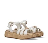Sandale TOMMY HILFIGER, Mädchen, Gr. 38, weiß, Synthetik, Schuhe Sandale, Plateau, Sommerschuh, Wedge Sandale mit Schnallenverschluss (58738900-38) weiß