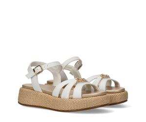 Sandale TOMMY HILFIGER, Mädchen, Gr. 38, weiß, Synthetik, Schuhe Sandale, Plateau, Sommerschuh, Wedge Sandale mit Schnallenverschluss (58738900-38) weiß