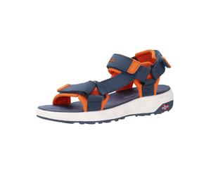 Sandale TROLLKIDS "KIDS LYSEFJORD SANDAL", Mädchen, Gr. 32, blau (mystic blau, orange), Synthetik, Textil, Schuhe Sandale (74888212-32) mystic blau, orange