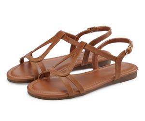 Sandale VIVANCE "offener Schuh", Damen, Gr. 36, braun (camelfarben), Obermaterial: 100% Lederimitat. Decksohle: 100% Lederimitat. Futter: 100% Lederimitat. Laufsohle: 100% Synthetik, unifarben, Schuhe
