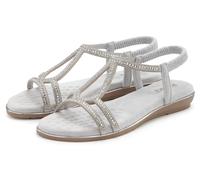 Sandale VIVANCE "Sandalette, Sommerschuh", Damen, Gr. 35, silber (silberfarben), Obermaterial: 100% Lederimitat. Decksohle: 100% Lederimitat. Futter: 100% Lederimitat. Laufsohle: 100% Synthetik, Glitz