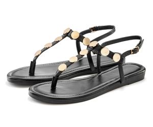 Sandale VIVANCE "Sommerschuh, offener Schuh, Sandalette", Damen, Gr. 38, schwarz, Obermaterial: 100% Lederimitat. Decksohle: 100% Lederimitat. Futter: 100% Lederimitat. Laufsohle: 100% Synthetik, glän