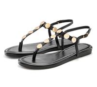 Sandale VIVANCE "Sommerschuh, offener Schuh, Sandalette", Damen, Gr. 39, schwarz, Obermaterial: 100% Lederimitat. Decksohle: 100% Lederimitat. Futter: 100% Lederimitat. Laufsohle: 100% Synthetik, glän