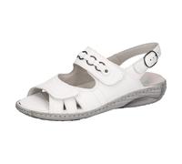 Sandale WALDLÄUFER "GARDA", Damen, Gr. 5,5 (38,5), weiß, Nappaleder, unifarben, Schuhe Sandale, Klettschuh, Sandalette, Sommerschuh in Bequemweite G (= weit) (92333325-5,5) weiß