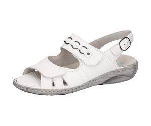 Sandale WALDLÄUFER "GARDA", Damen, Gr. 7,5 (41), weiß, Nappaleder, unifarben, Schuhe Sandale, Klettschuh, Sandalette, Sommerschuh in Bequemweite G (= weit) (92333325-7,5) weiß