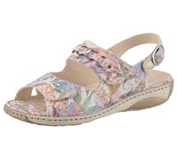 Sandale WALDLÄUFER "GARDA", Damen, Gr. 8 (42), bunt (multicolor), Veloursleder, geblümt, Schuhe Sandale, Sommerschuh, Klettschuh, Sandalette in Bequemweite G (= weit) (68851352-8) multicolor