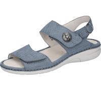 Sandale WALDLÄUFER "Gunna", Damen, Gr. 7 (40,5), blau (jeansblau), Nubukleder, Schuhe Sandale, Sommerschuh, Sandalette, Keilabsatz, in bequemer Schuhweite G (25891832-7) jeansblau