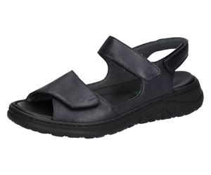 Sandale WALDLÄUFER "H-JOLINE", Damen, Gr. 5,5 (38,5), blau (nachtblau), Nubukleder, unifarben, Schuhe Sandale, Sommerschuh, Klettschuh, Bequemschuh in Komfortweite H (= sehr weit) (35682919-5,5) nacht