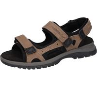 Sandale WALDLÄUFER "H-Taro", Herren, Gr. 11,5 (46,5), braun (schlamm, schwarz), Nubukleder, Textil, Schuhe Sandale, Sommerschuh, Klettschuh, Outdoorsandale, in Komfortweite H (17612369-11,5) schlamm, 