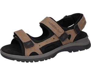 Sandale WALDLÄUFER "H-Taro", Herren, Gr. 11,5 (46,5), braun (schlamm, schwarz), Nubukleder, Textil, Schuhe Sandale, Sommerschuh, Klettschuh, Outdoorsandale, in Komfortweite H (17612369-11,5) schlamm,