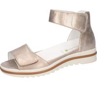 Sandale WALDLÄUFER "HAKURA", Damen, Gr. 6 (39), gold (goldfarben), Nappaleder, metallic, Schuhe Sandale, Sommerschuh, Sandalette, Keilabsatz, in Komfortweite H (= sehr weit) (63690561-6) goldfarben