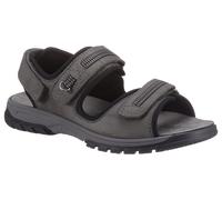 Sandale WALDLÄUFER "Harald", Herren, Gr. 11,5 (46,5), grau, Nubukleder, Schuhe Sandale, Sommerschuh, Klettschuh, Outdoorsandale, mit Klettriemchen, G-Weite (84176528-11,5)