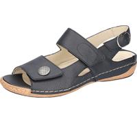 Sandale WALDLÄUFER "HELIETT", Damen, Gr. 3,5 (36), blau (dunkelblau), Nappaleder, Schuhe Sandale, Sommerschuh, Sandalette, Keilabsatz, mit Klettverschlüssen, H-Weite (89370510-3,5) dunkelblau