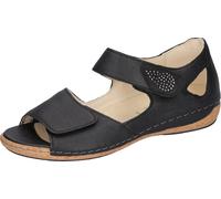 Sandale WALDLÄUFER "Heliett", Damen, Gr. 4 (37), schwarz, Glattleder, Nubukleder, Textil, Schuhe Sandale, Sommerschuh, Sandalette, Keilabsatz, mit Orthotritt, H-Weite (49483559-4) schwarz