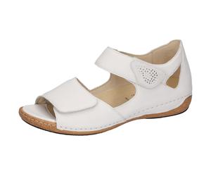 Sandale WALDLÄUFER "Heliett", Damen, Gr. 6 (39), weiß, Glattleder, Textil, Veloursleder, unifarben, Schuhe Sandale, Sommerschuh, Sandalette, Keilabsatz, mit Orthotritt, H-Weite (87398661-6) weiß