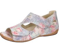 Sandale WALDLÄUFER "Heliett", Damen, Gr. 6,5, bunt (pastell multicolor), Veloursleder, mehrfarbig, Schuhe Sandale, Sommerschuh, Sandalette, Keilabsatz, geschlossene Ferse, H-Weite (47456558-6,5) paste