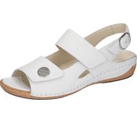 Sandale WALDLÄUFER "HELIETT", Damen, Gr. 7 (40,5), Leder, weiß, Nappaleder, Schuhe Sandale, Sommerschuh, Sandalette, Keilabsatz, mit Klettverschlüssen, H-Weite (13112947-7) weiß
