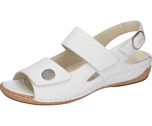 Sandale WALDLÄUFER "HELIETT", Damen, Gr. 7 (40,5), weiß, Nappaleder, Schuhe Sandale, Sommerschuh, Sandalette, Keilabsatz, mit Klettverschlüssen, H-Weite (13112947-7) weiß