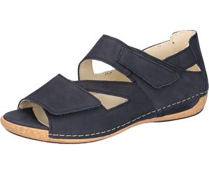 Sandale WALDLÄUFER "HELIETT", Damen, Gr. 8 (42), blau (dunkelblau), Nubukleder, unifarben, Schuhe Sandale, Keilsandalette, Sommerschuh, Komfortschuh, Klettverschlüsse, H-Weite, Topseller (49904662-8)