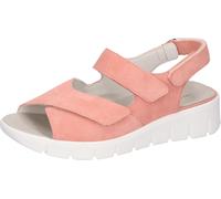 Sandale WALDLÄUFER "K-ADEA", Damen, Gr. 5,5 (38,5), rosa (melone), Veloursleder, unifarben, Basic, Schuhe Sandale, Keilsandalette, Sommerschuh, Bequemschuh, Klettverschlüsse, K-Weite (99430121-5,5) me