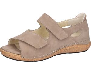 Sandale WALDLÄUFER "K-Heliett", Damen, Gr. 3,5 (36), beige, Nubukleder, unifarben, Schuhe Sandale, Sommerschuh, Sandalette, Keilabsatz, in Komfortweite K (= extraweit), Topseller (13037904-3,5) beige