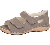 Sandale WALDLÄUFER "K-Heliett", Damen, Gr. 4,5 (37,5), Leder, grau (taupe), Nubukleder, Schuhe Sandale, Sommerschuh, Sandalette, Keilabsatz, in Komfortweite K (= extraweit) (58680333-4,5) taupe