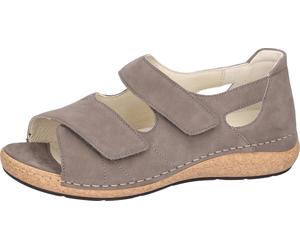 Sandale WALDLÄUFER "K-Heliett", Damen, Gr. 6 (39), grau (taupe), Nubukleder, Schuhe Sandale, Sommerschuh, Sandalette, Keilabsatz, in Komfortweite K (= extraweit) (58680333-6) taupe
