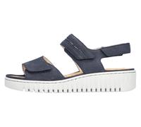 Sandale WALDLÄUFER "K-VALERIE", Damen, Gr. 5 (38), blau (dunkelblau), Nubukleder, unifarben, Schuhe Sandale, Sommerschuh, Sandalette in Extraweite K für den kräftigen Fuß (29966268-5) dunkelblau