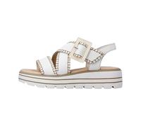 Plateausandaletten REMONTE, Damen, Gr. 40, sanftes weiß, Leder, unifarben, Schuhe, Sommerschuh, Riemchensandale mit Klettverschluss (31965250-40) sanftes weiß