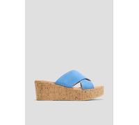 Sandalen aus Leder mit Keilabsatz 41 blau 6009151.818.41