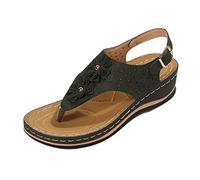 Sandalen Damen 38 Plateau Vintage Freizeit Leicht Sommerschuhe Retro Böhmen Keilabsatz Plateau Schuhe rutschfest Wandersandalen Keilsandaletten Damen Sandalen Bequem Sommer Römersandalen