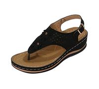Sandalen Damen 40 Plateau Sommer Atmungsaktive Retro Damenschuhe Leicht Sexy Keilabsatz Sommerschuhe Böhmen Strandsandalen Freizeitsandale Sandalen Damen Freizeit Trekkingsandalen