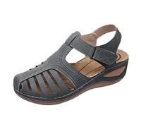 Sandalen Damen 40 Plattform Atmungsaktive Sommer Leicht Sommerschuhe Vintage Böhmen Keilabsatz Damenschuhe rutschfest Pantoletten Schuhe Freizeitsandale Sandalen Damen Sexy Trekkingsandalen