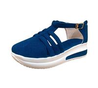 Sandalen Damen 40 Plattform Freizeit rutschfest Bequem Damenschuhe Atmungsaktive Vintage Keilabsatz Strand Sandale Sexy Pantoletten Schuhe Sommerschuhe Damen Sandalen Schwarz Sommer Keilsandaletten