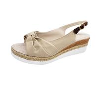 Sandalen Damen 40 Plattform rutschfest Retro Freizeit Strand Sandale Sommer Leicht Keilabsatz Damenschuhe Atmungsaktive Trekkingsandalen Ledersandalen Sandalen Damen 38 Bequem Keilsandale