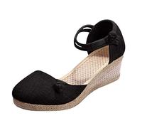 Sandalen Damen Elegant Keilabsatz Sexy Vintage Atmungsaktive Strand Sandale Retro Bequem Plattform Sommerschuhe Böhmen Sommerschuhe Sportsandale Damen Sandalen Bequem rutschfest Pantoletten Schuhe