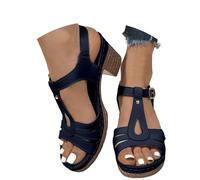Sandalen Damen Elegant mit Absatz - Pumps Ausgehöhlte Bequem Orthopädische Freizeit Offene Zehe Strandsandalen mit Weite H Fischmaul Mit Knöchelriemen Chunky Outdoor Modische Tanzschuhe