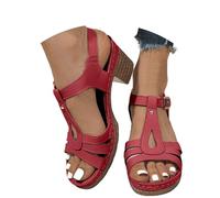 Sandalen Damen Elegant mit Absatz - Pumps Ausgehöhlte Bequem Orthopädische Freizeit Offene Zehe Strandsandalen mit Weite H Fischmaul Mit Knöchelriemen Chunky Outdoor Modische Tanzschuhe