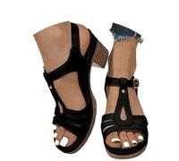 Sandalen Damen Elegant mit Absatz - Pumps Ausgehöhlte Bequem Orthopädische Freizeit Offene Zehe Strandsandalen mit Weite H Fischmaul Mit Knöchelriemen Chunky Outdoor Modische Tanzschuhe